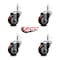 Service Caster 3'' Maroon Polyurethane Wheel Swivel 7/16'' Grip Ring Stem Caster Set, 4PK SCC-GR20S314-PPUB-MRN-716138-4 - alternate 2